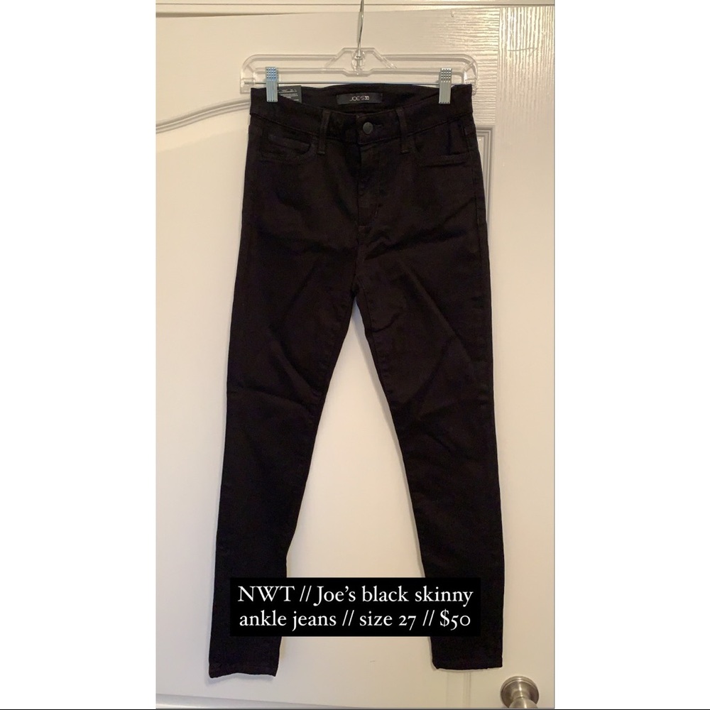 Joe’s black ankle skinny jeans